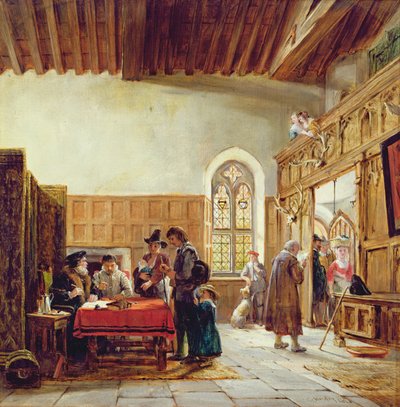 Das Innere der Großen Halle, Haddon: Zahltag von John Callcott Horsley