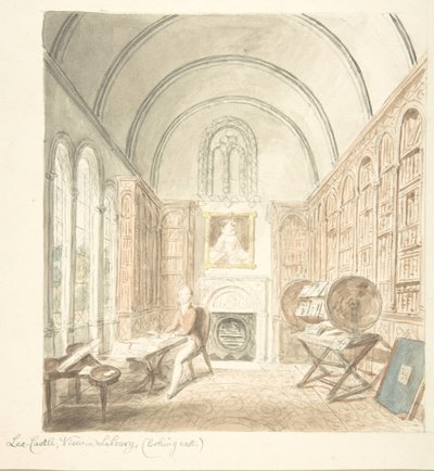 Lea Castle, Blick in die Bibliothek, nach Osten von John Carter.