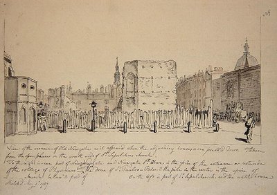 Ansicht der Überreste des alten Newgate-Gefängnisses von John Carter