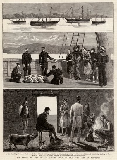 Die Linderung der irischen Not, Besuchstour von HRH dem Herzog von Edinburgh von John Charles Dollman