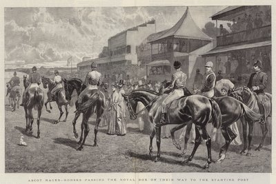 Ascot-Rennen, Pferde passieren die königliche Loge auf dem Weg zum Startpunkt von John Charlton