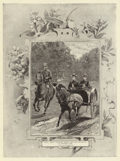 H R H Prinz Christian reitet mit seinen Töchtern im Windsor Park von John Charlton