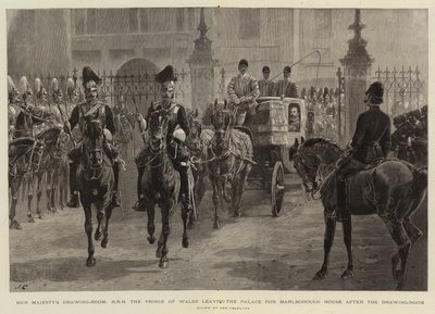 Der Zeichensaal Ihrer Majestät, S.K.H. der Prinz von Wales verlässt den Palast nach dem Zeichensaal für Marlborough House von John Charlton