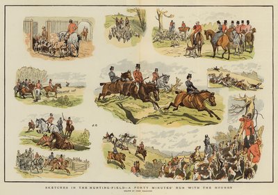 Skizzen auf dem Jagdfeld, eine vierzigminütige Jagd mit den Hunden von John Charlton