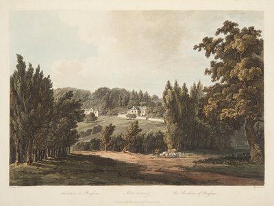 Die Residenz von Rousseau, Illustration aus Versailles, Paris und Saint Denis, veröffentlicht 1809 von John Claude Nattes