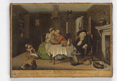 Der ruhige Ehemann, Druck von John June, ca. 1768 von John Collet