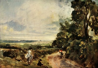 Eine Landstraße mit Bäumen und Figuren, um 1830, 1934. von John Constable