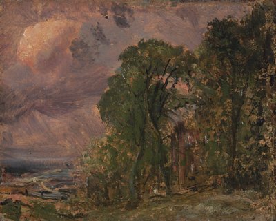Eine Ansicht von Hampstead bei stürmischem Wetter von John Constable