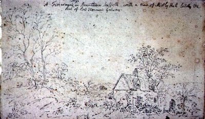 Hütte in Brantham mit Blick auf Mistley Hall von John Constable