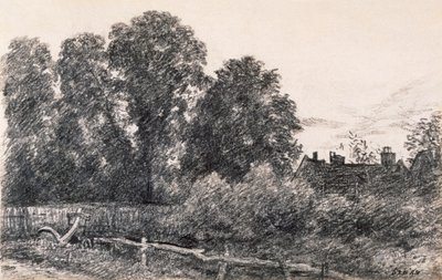 Landschaft mit Ulmen und einem Haus von John Constable
