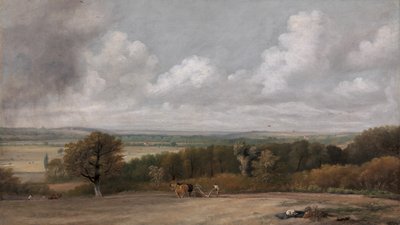 Pflügszene in Suffolk, 1824 bis 1825 von John Constable