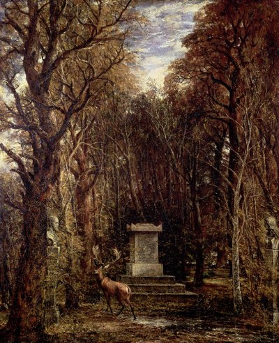 Das Kenotaph zum Gedenken an Reynolds, Coleorton, um 1833 von John Constable