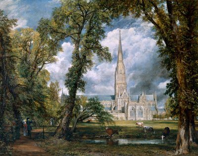Ansicht der Kathedrale von Salisbury vom Bischofsgelände, Wiltshire, ca. 1822 von John Constable