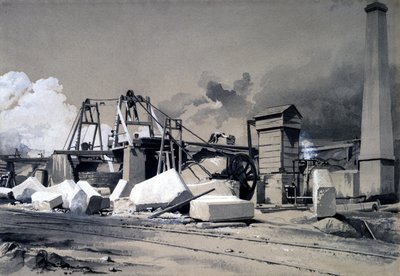 Lüftungsschacht und Windenmaschine, Kilsby Tunnel, 18. Juli 1837 von John Cooke Bourne