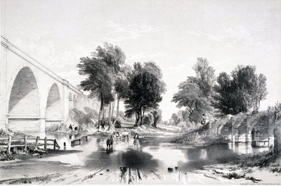 Viadukt über den Fluss Blythe, London & Birmingham Railway, 1839 von John Cooke Bourne