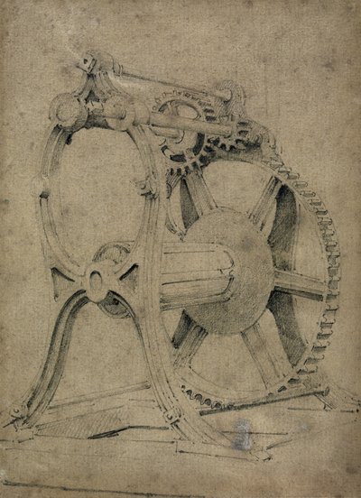 Winde oder Krabbenmechanismus zum Aufwickeln von Ketten, 1830er Jahre von John Cooke Bourne