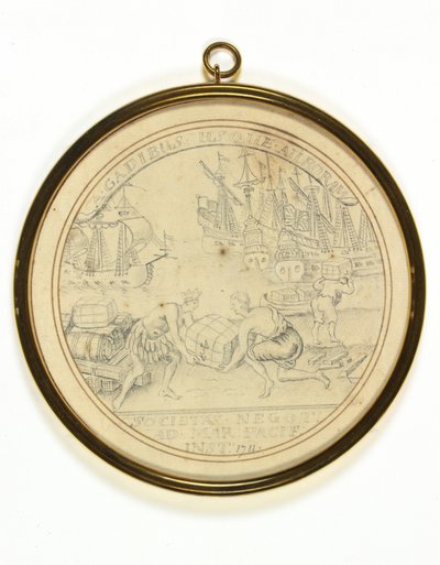 Entwurf für eine Medaille zur Erinnerung an die Gründung der South Sea Company von John Croker