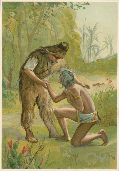 Szene aus Robinson Crusoe von Daniel Defoe, 1892 von John Dawson Watson