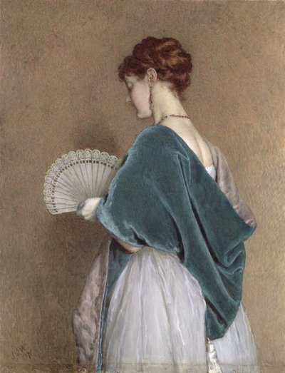 Frau mit Fächer, 1871 von John Dawson Watson