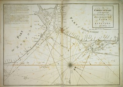 Eine korrekte Karte der Ostküste, von Hasbrough oder Haisbrough Sand bis Kingston upon Hull von John Diston