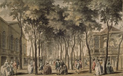 Ansicht des Grand Walk, Marylebone Gardens, 1778-86 von John Donowell