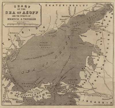 Karte des Asowschen Meeres und der Meerenge von Kertsch und Yenikale von John Dower