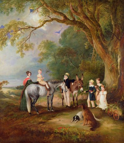 Miss Catherine Herrick mit ihren Nichten und Neffen, den fünf älteren Kindern von Rev. und Mrs. Henry Palmer, 1827 von John E. Ferneley