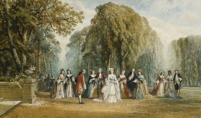 Die Einführung: Elegante Figuren in einem Garten, 1870 von John Edmund Buckley