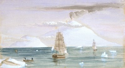 Beaufort Island und Mount Erebus. Entdeckt am 28. Januar 1841 von John Edward Davis