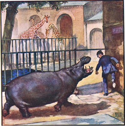 Er rannte um sein Leben, mit dem Nilpferd brüllend an seinen Fersen von John Edwin Noble