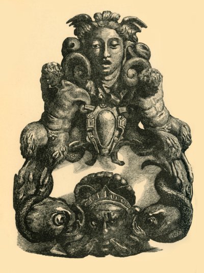 Türklopfer mit Delfinen und Satyrn, frühes 17. Jahrhundert, 1881 von John Emms