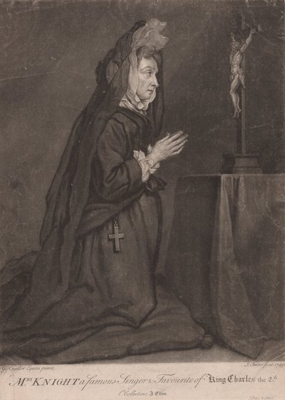 Mrs. Knight, eine berühmte Sängerin und Favoritin von König Charles II von John Faber the younger