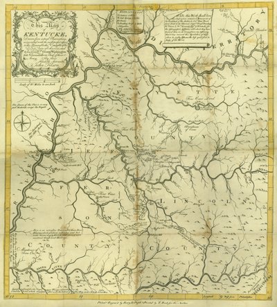 Karte von Kentucky..., graviert von Henry D. Pursell, gedruckt von T. Rook, Philadelphia, 1784 von John Filson