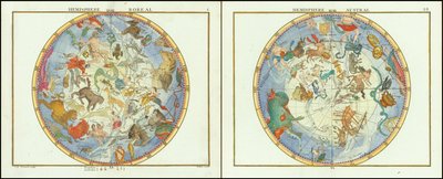 1776 - John Flamsteed - Südliche und Nördliche Hemisphäre von John Flamsteed