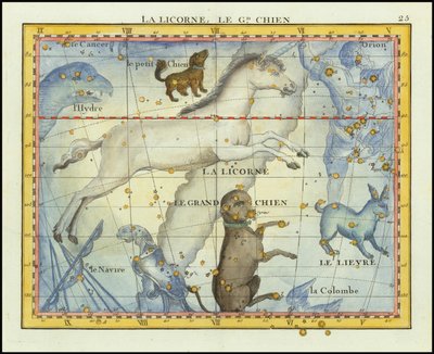 La Licorne, Le Grand Chien (Monoceros & Canis Major) von John Flamsteed