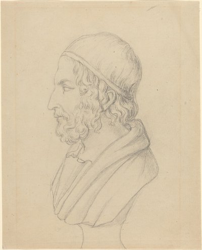 Klassische Porträtbüste eines bärtigen Mannes von John Flaxman