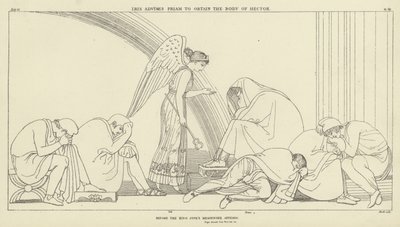 Iris rät Priamos, den Körper Hektors zu holen von John Flaxman