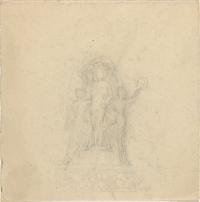 Studien für ein Denkmal mit der Krönung einer Figur (recto und verso) von John Flaxman