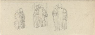 Drei Gruppen von Figuren (Eltern und Kinder?) von John Flaxman