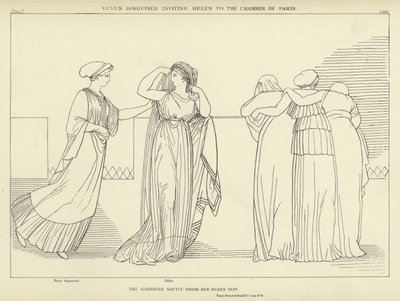 Venus verkleidet lädt Helena in das Gemach von Paris ein von John Flaxman