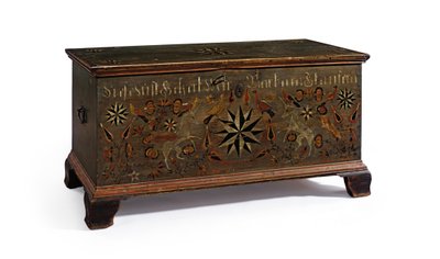 Dekorierte Truhe für Barbara Stauffer, Rapho Township, Lancaster County, Pennsylvania, USA, 1799 von John Flory
