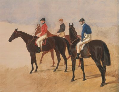 Steeplechase-Cracks: Allen McDonough auf Brunette, Tom Oliver auf Discount und Jem Mason auf Lottery von John Frederick Herring