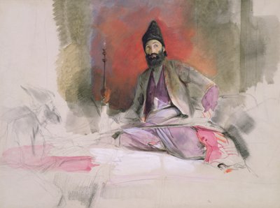 Studie eines türkischen Magnaten, möglicherweise Hallicoo Mirza, um 1840 von John Frederick Lewis