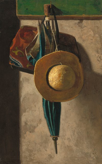 Strohhut, Tasche und Regenschirm, ca. 1900 von John Frederick Peto