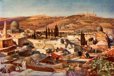 Der Tempelbereich und der Ölberg vom Berg Zion, 1902 von John Fulleylove