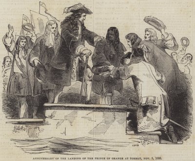 Jahrestag der Landung des Prinzen von Oranien in Torbay, 5. November 1688 von John Gilbert