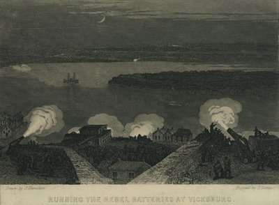 Durchbrechen der Rebellenbatterien bei Vicksburg, ca. 1863 von John Hamilton