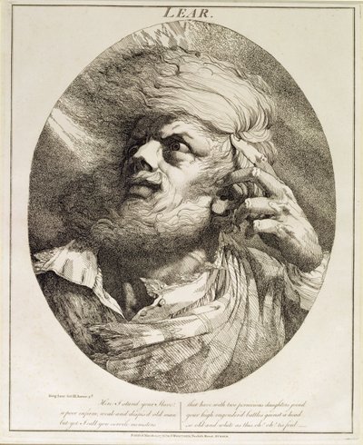 Lear, aus König Lear, Akt III, Szene 3, 1776 von John Hamilton Mortimer