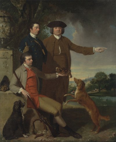 Selbstporträt mit Vater und Bruder, um 1760-62 von John Hamilton Mortimer