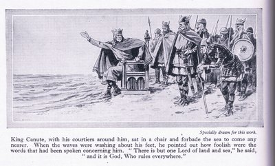 König Knut verbietet dem Meer hereinzukommen von John Harris Valda